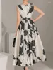 Sukienki swobodne kobiety moda zabytkowe druk sukienka letnie elegancka elegancka liniowa szata na bal