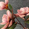 Dekorativa blommor 72 cm högkvalitativa simulering 3 huvuden pe med blad magnolia hem vardagsrum matbord dekoration falsk konstgjord