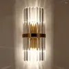 Vägglampa modern led kristallljus kreativ design guld hem dekoration belysning fixtur sovrum hallen sconce