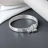 Bangel Qmcoco Round Perlen mehrschichtige einfache Armband Frau Silber Farbe Fashion Hand Ornament Design Valentinstag für Frauengeschenke 240411