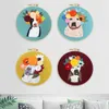 Dog Pattern Embroidery Kits Diy Beginner Embroidery Kit Tools Handcraft Needlework Sewing Handwork Cross Stitch Set With Hoop