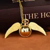 Pocket Uhren Goldene Farbe Luxus Little Cute Golden Wings Ball Kürbis Taschengeschenk Anhänger für mlae kids relogio saati y240410