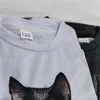 Футболки девушки 3D графическая кошачья футболка Tee Tee с длинным рукавом 3D Print Fall Mute Kids 3-12 лет повседневная ежедневная одежда для детской девочки 240410