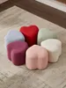 Nordic Simple Modern Low Stool Small Stools Cute Personality Design Lamb Velvet Round Ottomans Changing Shoe Stool Makeup Stools