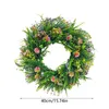 Decorative Flowers Spring Wreath Wildflower Green Leaves And Summer Mother'S Day Decoration Big Fall Wreaths For Front Door