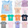 Çocuklar tişört kızlar erkekler kısa kollu tshirts rahat çocuk karikatür hayvanlar çiçekler baskılı tees bebek gömlek bebekler toddler yaz üstleri d9zk#