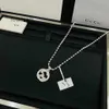 2022 Christmas Limited Edition Clover Designer Pendant Necklaces for Women Retro Vintage Sier 4 Leaf Light Blue Diamond Brand Necklace