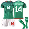 2223 Mexico Football No. 14 Home 16 Soccer Jersey Green 9 Raul 22 Lozeno Suit Original Socks