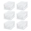 Storage Bottles 1.5 Gallon Plastic Drawer Cabinet White 6 Durable And Sturdy Securely Stacked