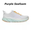 Mens Low Running Shoes Blue Fog Champagne White Blanc de Lilac Marble Purple Seafoam Floral Fiesta Blazing Orange Womens Designer Sneakers Clifton 8 Sports Trainers