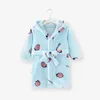 Blankets Children's Flannel Bathrobe Cartoon Pajamas Hooded Baby Home Clothing Blanket