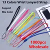 1000 pcs handpols lanyard strap string korte grip lanyard voor USB flash drive sleutelhanger badge houder telefoon riemen diy hang touw