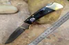 NEW 2022 High quality 110 112 pocket knife automatic blade brass black sandalwood handle folding knife tool leather sheath color b9008982