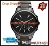 100 Оригинальный Движение Японии Drop New Mens Chronograph Black Ceramic Watch AR1451 AR1452 Gents Breistwatch6459493