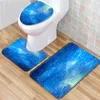 Bath Mats Starry Sky Print Toilet Carpet Home Decor Mat Bathroom Absorbent Seat Cushion And Memory Foam U-Shaped Rug