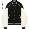 Jackets femininos kuclut painéis para mulheres casacos de retalhos vintage casual brasic streetwear moda coreana de manga longa
