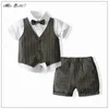 Conjuntos de roupas para meninos ternos de menino formal clássico elegante cavalheiros nascidos festas de casamento menino infantil roupas de roupas infantis roupas esportes