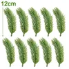 Decorative Flowers 10/40pcs Mini Artificial Christmas Pine Needle Short Branches Plant Stems Xmas Tree Decoration Home Ornament DIY Wreath