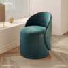 Nordic 360° Rotating Makeup Stools Dressing Chairs Light Luxury Bedroom Cashmere Lamb Backrest Dressing Table Stool Furniture