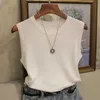 Women's Blouses Shirts Fashion Woman Blouse 2024 Summer Sleeveless Blouse Women O-neck Knitted Blouse Shirt Women Clothes Womens Tops And Blouses C853 240411