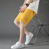 メンズショーツ2024夏のルースコットンソフト膝の長さソリッドジョガーショートパンツ男性女性カジュアルジムスポーツトランク