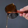 ワイングラスガラス木製ハンドルドリンクウェア測定カップダブルマウスミルクコーヒーマグエスプレッソ