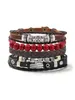 Hip hop music festival gothic style pu leather bracelet for everyday wear