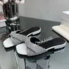 Slippers Square Tee Open Open for Women Crystal Decoration Slim Fit High Heel Sandals Summer Outdoor Party Dress Shoes 2024