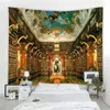 Bookshelf Tapestry Full Tapases Retro Wall suspendre la littérature et le thème d'art Tapestry Mystery Library Tapestry Library Bedroom Decor R0411