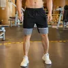 Byxor 2023 MENS Running Shorts Gym Wear Fitness Workout Shorts Men Sport Short Pants Soccer Training Shorts With Zip Pocket