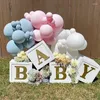 Party Decoration White Gold Baby Shower Box Balloon Boxes Blocks For Boys Girls Decorations Gender Reveal Birthday