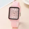 Wristwatches Fashion Silicone Women Watches Qualities Rectangle Men Quartz Wristwatch With Bracelet Simple Black White Female Clock Gift