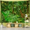Groen Tapestry Tapestries Forest Tropical Rainforest Muur Hangende natuurlijke landschappen Achtergrond Home Room Woonkamer Esthetiek Decoraties R0411