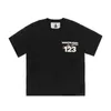 Mäns T-shirts RRR123 Black T-shirt High Street Best Quality Casual Loose Sports Washed Printed Mens Womens Short Sleeve Tee J240409