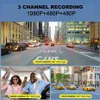 3 kanallı araba DVR HD 1080p 3-Len İçinde Araç Dash Cam Üç Yolu Kamera DVRS kaydedici Video Kayıt Cihazı Mini Dashcam kamera
