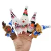 5/10pc Ustaw świąteczny palcem Puppet Pluszowa lalka nadziewana zwierzęcy przedszkole Święty Święty Święto Snowman Kids Story Role