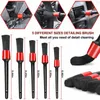 19pcs Car Beauty Brush Kit Interior Dashboard Crevice Tire Cleaning Electric Drill Brush Car Wash Sponge Towel Tool Waxer