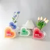 Vazolar Akrilik Geometrik Vazo Mektup Baskılı Kalp Şeklinde Depolama Tutucu Ev Dekorasyon Renk Çiçek Düzenleme Süslemeleri
