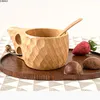Cups Saucers Handmade Wooden Cup Novelty Mug Teacup Coffee Milk Crafts Drinking Reusable Home Decor Travel Drinkware Gift Water