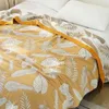 Cobertores Cidade têxtil folhas de gaze de algodão amarelo Bobertão de 5 camadas de 5 camadas de toalha de toalha