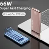 66W Super Fast Charging Power Bank 20000MAH PowerBank for iPhone 14 Samsung S22 Xiaomi Poverbank LEDライトポータブル充電器