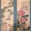 Decoratieve beeldjes Chinese archaized bloemen en vogels kalligrafie schilderen