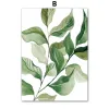 キャンバスペインティングスプリンググリーン水彩植物の葉のヤシの北欧のポスターとプリントホームウォールアート写真リビングルームの装飾