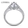 Certificato caduta d'acqua da 1,5 ct Moissanite 6*9 mm Anelli da nozze 18K Gold Promise Eternal Band Sterling Silver Engagement Ring