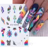 3D Heart Mushroom Nail Art Sticker Rainbow Evil Eyes Slide Mysterious Flower Smile Face Star Decals Decorations DIY Art Manicure