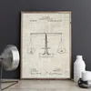 Skalen der Justiz Patent Chemie Leinwand Malerei Lawyer Poster und Drucke Vintage Blueprint Wall Art Room Home Office Dekor