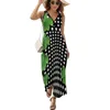 Robes décontractées noires avec robe à pois rouge parsemé 70s vintage sexy maxi street fashion plage long vestidos graphiques surdimensionnés