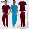 Enfermeiro uniforme homens uniformes médicos mulheres mangas curtas tops de trabalho que trabalham limites tops roupas de trabalho enfermagem mulheres limps calças elásticas