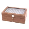 Houten fontein pen verzamelaar met 3 lagen pen display doos 34 pen organisator doos pennen weergavekas opslag organizer met glas