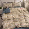 Polka dot beddengoed set Noordse stijl groeide lakens polyester quilt covers voor meisjes kinderen volwassenen enkele dubbele volledige grootte